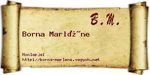 Borna Marléne névjegykártya